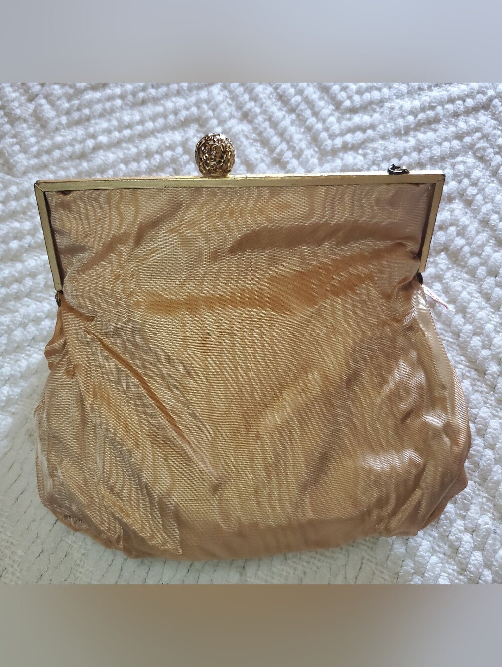 Vintage French Floral Tapestry Kiss Lock Chain Evening Bag Purse - Picture 9 of 14